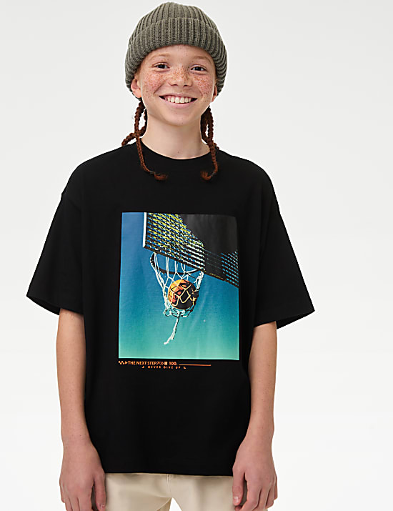 Pure Cotton Basketball T-Shirt (2-16 Yrs)