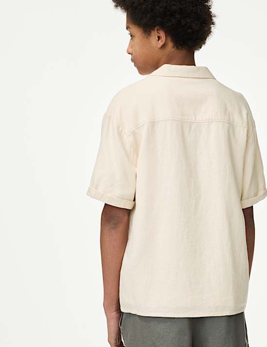 Linen Rich Embroidered Shirt (6-16 Yrs)