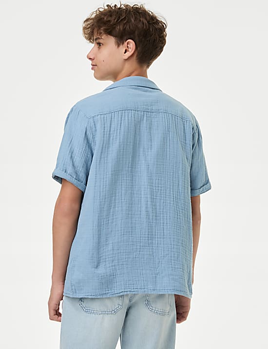 Conjunto de 2 piezas con camisa y camiseta de algod&oacute;n (6-16&nbsp;a&ntilde;os)