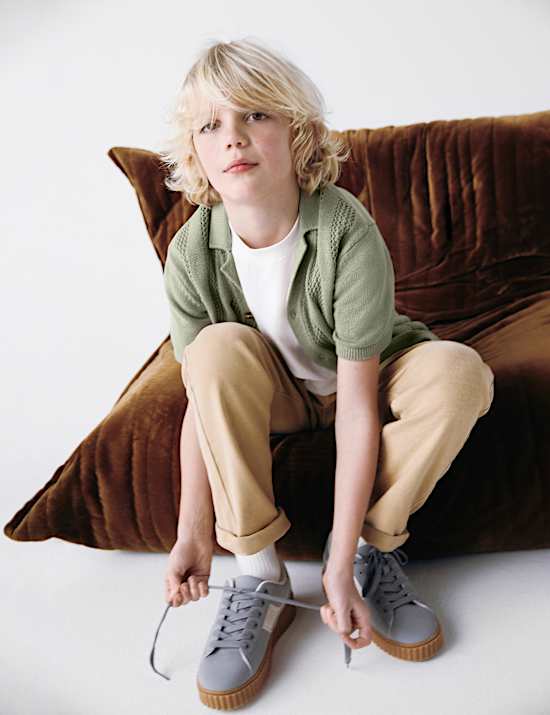 Pure Cotton Knitted Textured T-Shirt (6-16 Yrs)