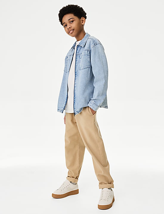 Τζιν πουκάμισο με φερμουάρ (2-16 ετών)