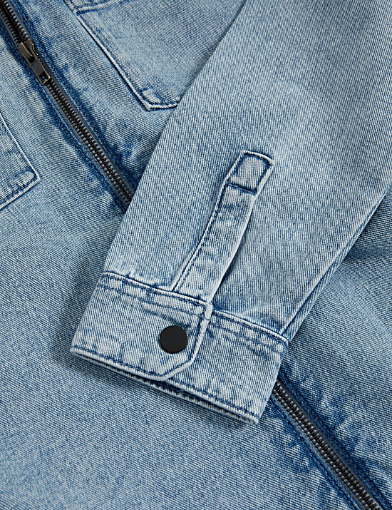 Τζιν πουκάμισο με φερμουάρ (2-16 ετών)
