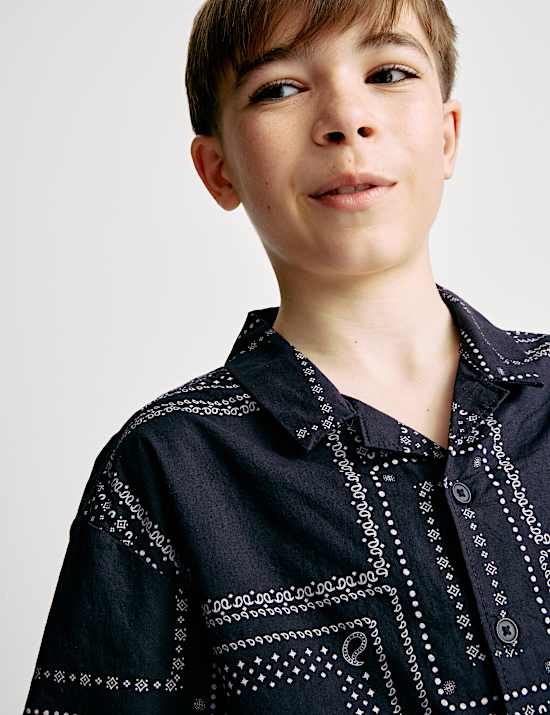 Pure Cotton Patterned Shirt (2-8 Yrs)