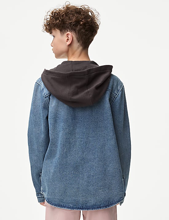 Denim Hooded Shacket (6-16 Yrs)