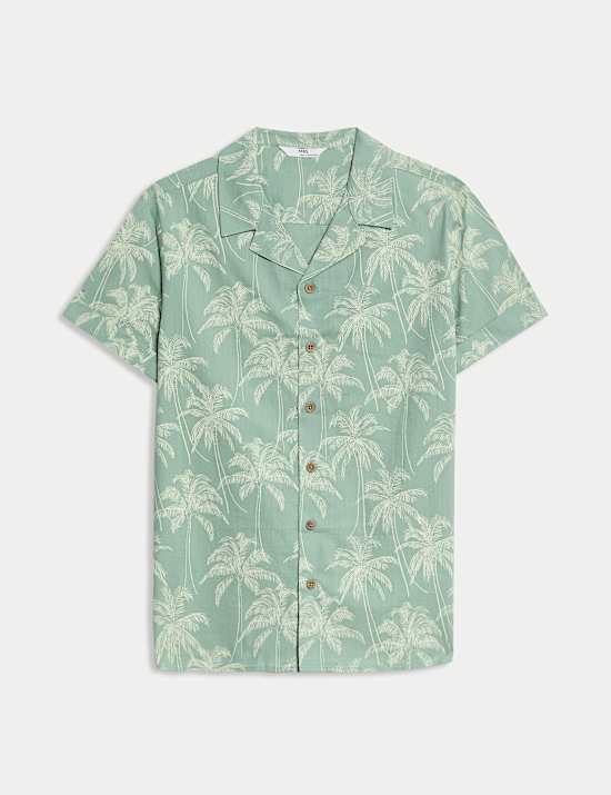 Pure Cotton Palm Print Shirt (2-16 Yrs)