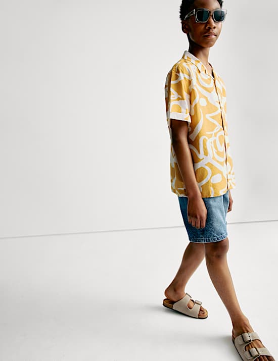 Pure Cotton Abstract Print Shirt (6-16 Yrs)