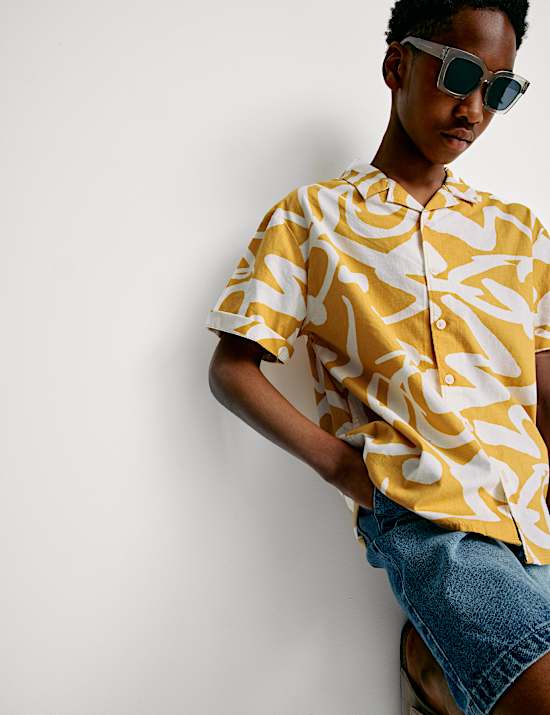 Pure Cotton Abstract Print Shirt (6-16 Yrs)