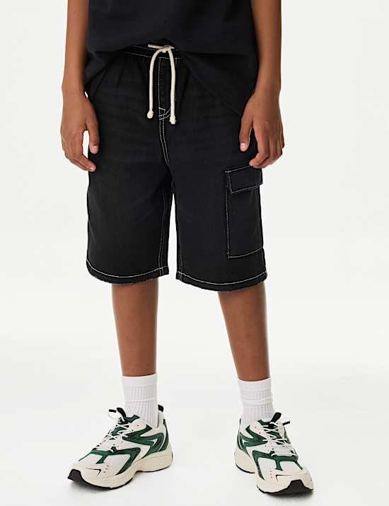 Short en jean à couture contrastée (6 au 16 ans)