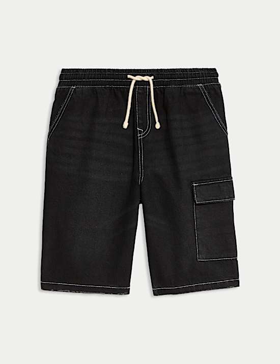 Short en jean à couture contrastée (6 au 16 ans)