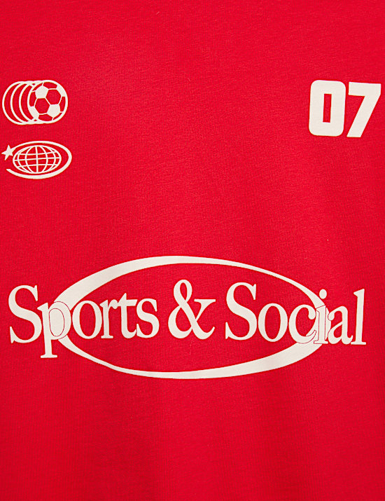 Cotton Rich Sporty Graphic T-Shirt (6-16 Yrs)