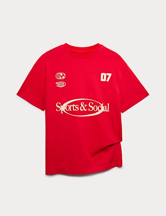 Cotton Rich Sporty Graphic T-Shirt (6-16 Yrs)