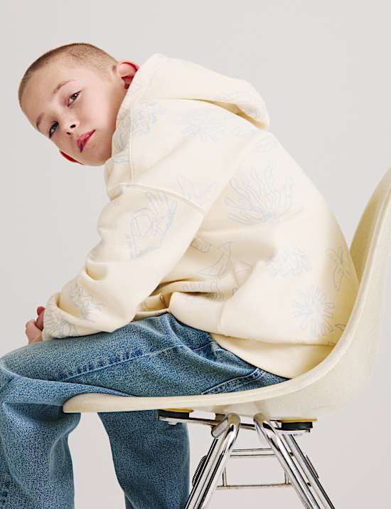 Cotton Rich Patterned Hoodie (6-16 Yrs)