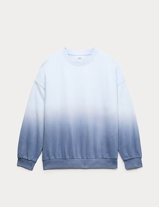 Cotton Rich Ombre Back Graphic Sweatshirt (6-16 Yrs)