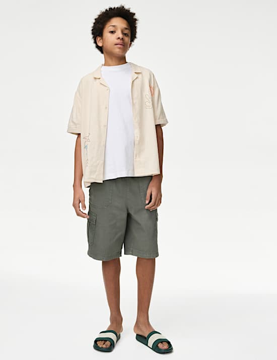 Pure Cotton Cargo Shorts (6-16 Yrs)