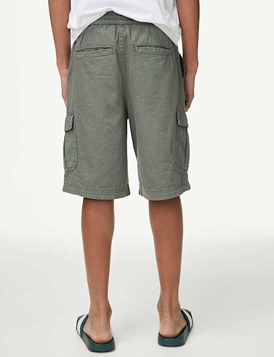Pure Cotton Cargo Shorts (6-16 Yrs)