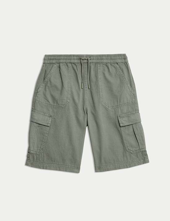 Pure Cotton Cargo Shorts (6-16 Yrs)