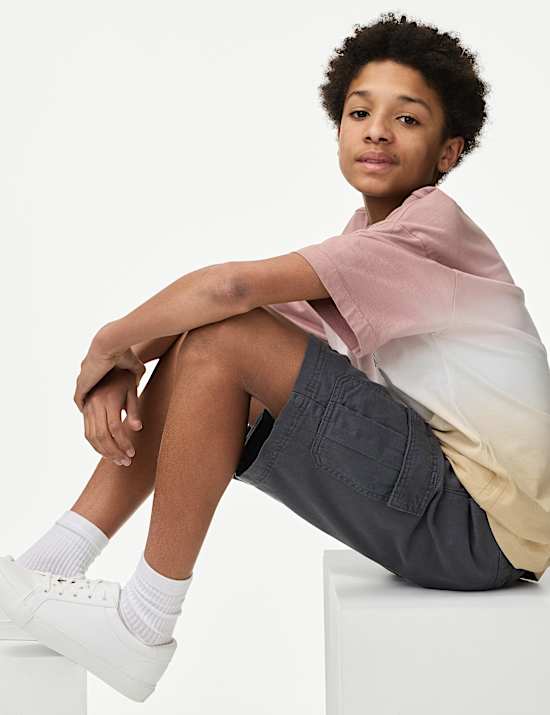 Pure Cotton Cargo Shorts (6-16 Yrs)