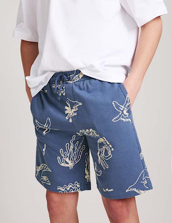 Cotton Rich Jersey Patterned Shorts (6-16 Yrs)