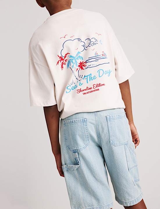 Denim Striped Carpenter Shorts (6-16 Yrs)