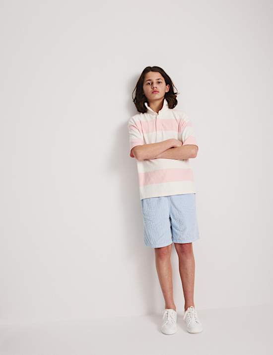 Pure Cotton Short Sleeve Rugby Shirt (6-16 Yrs)