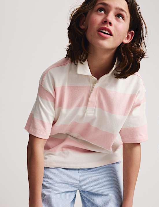 Pure Cotton Short Sleeve Rugby Shirt (6-16 Yrs)