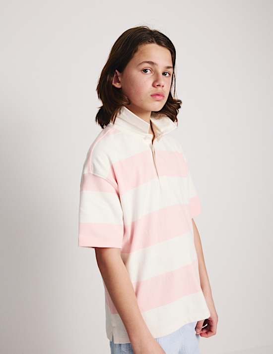 Pure Cotton Short Sleeve Rugby Shirt (6-16 Yrs)