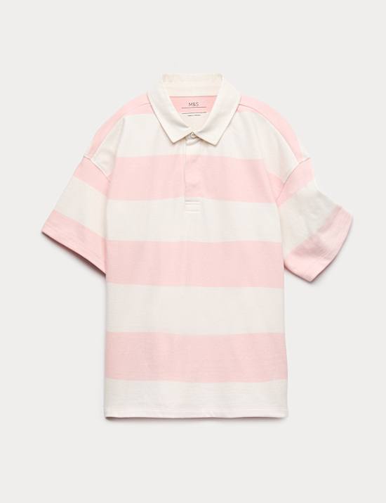 Kurzarm-Rugby-Shirt aus reiner Baumwolle (6&ndash;16 J.)