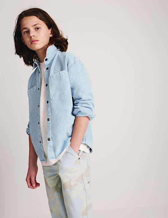 Chemise 100 % coton en jean (du 6 au 16 ans)