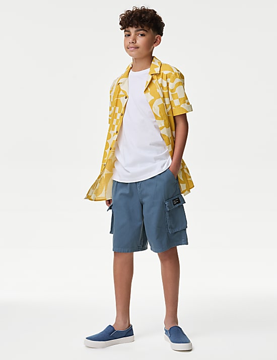 Pure Cotton Cargo Shorts (6-16 Yrs)