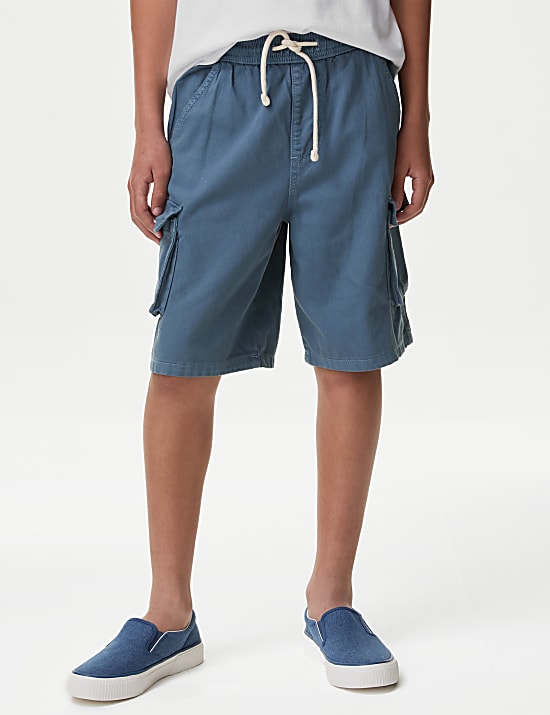 Pure Cotton Cargo Shorts (6-16 Yrs)