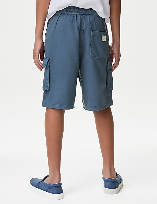 Pure Cotton Cargo Shorts (6-16 Yrs)