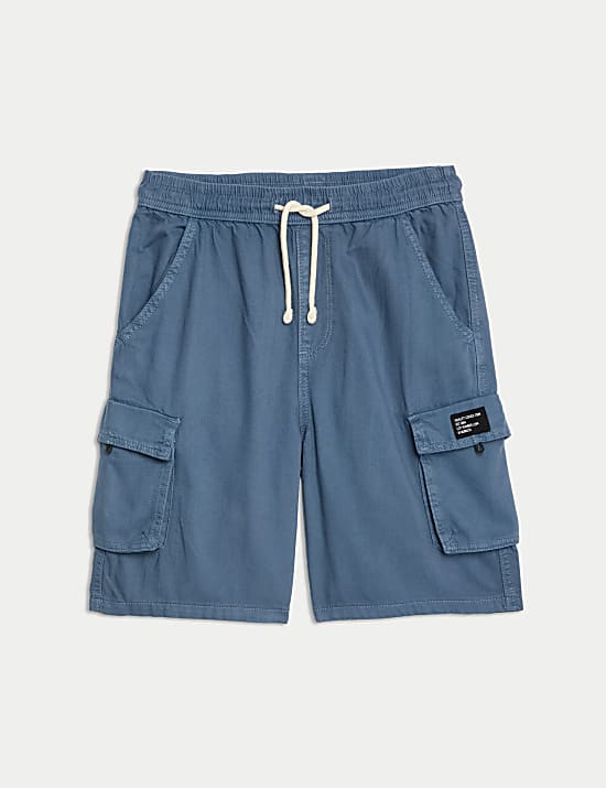 Pure Cotton Cargo Shorts (6-16 Yrs)