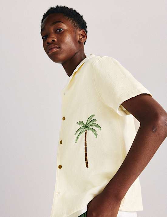 Pure Cotton Textured Shirt (6-16 Yrs)