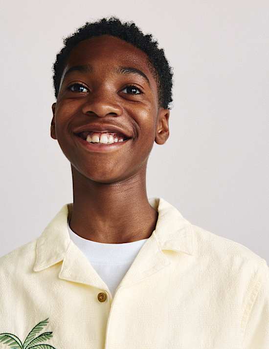 Pure Cotton Textured Shirt (6-16 Yrs)