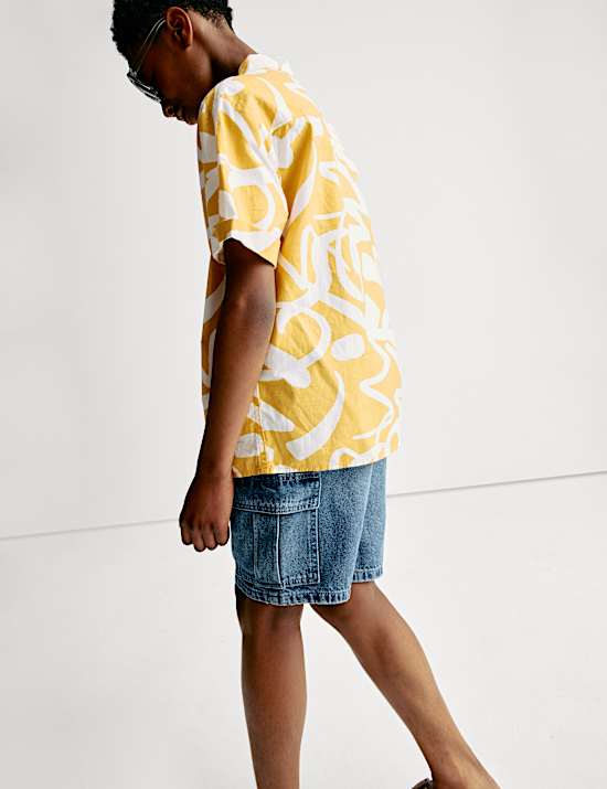 Pure Cotton Denim Elasticated Waist Shorts (6-16 Yrs)