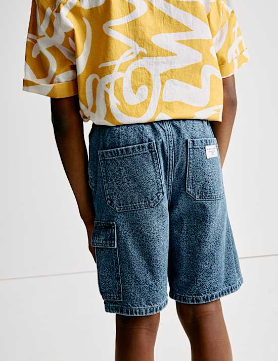 Pure Cotton Denim Elasticated Waist Shorts (6-16 Yrs)