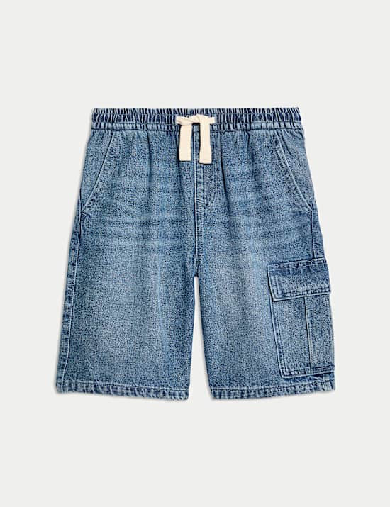 Pure Cotton Denim Elasticated Waist Shorts (6-16 Yrs)
