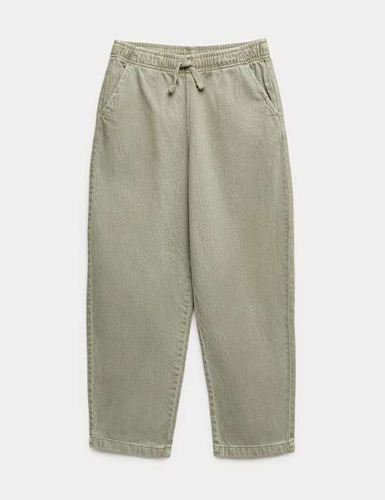 Relaxed Cotton Rich Lightweight Trousers (6-16 Yrs)