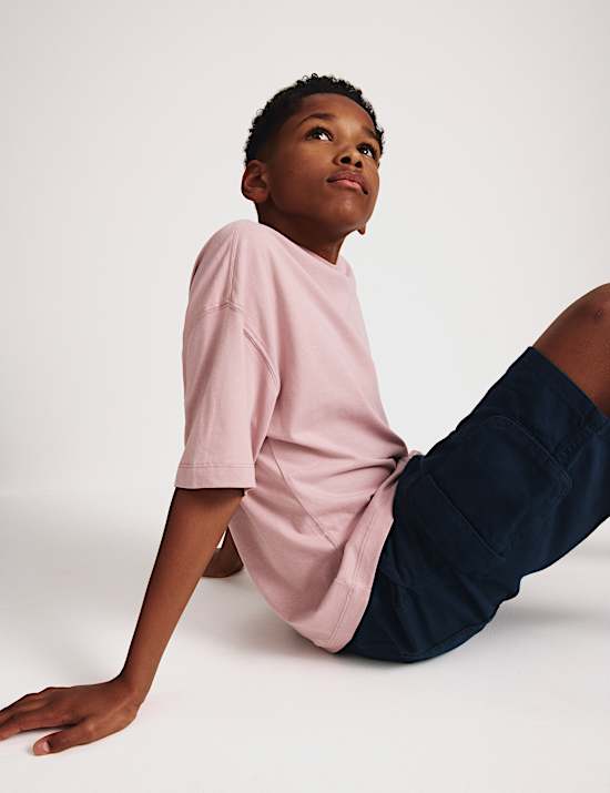 Pure Cotton Cargo Shorts (6-16 Yrs)