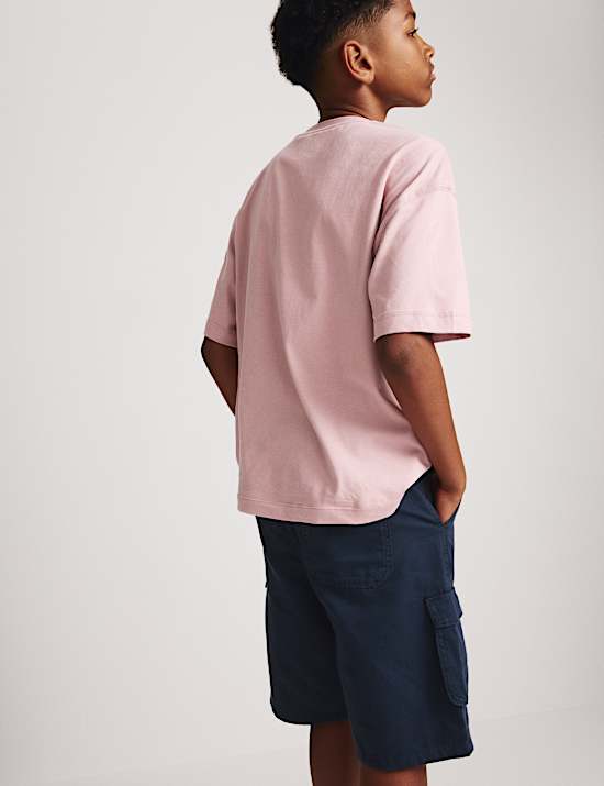 Pure Cotton Cargo Shorts (6-16 Yrs)