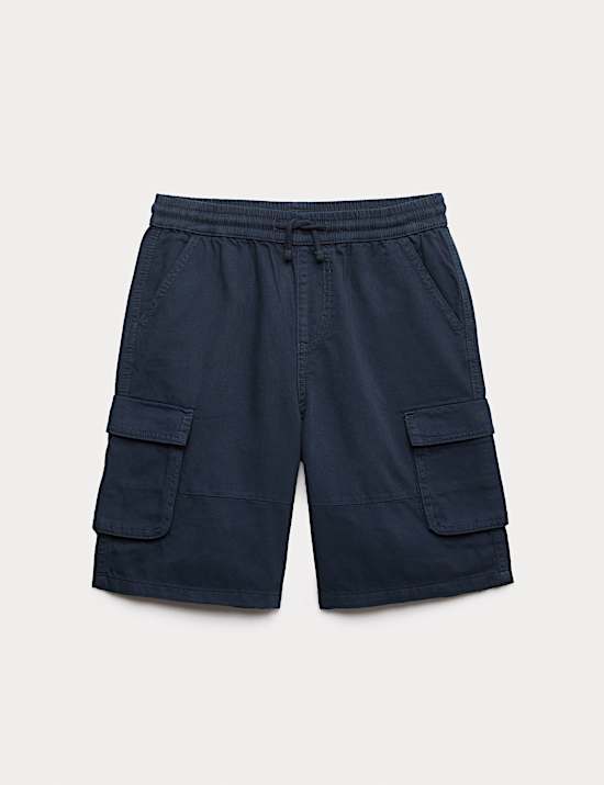 Pure Cotton Cargo Shorts (6-16 Yrs)