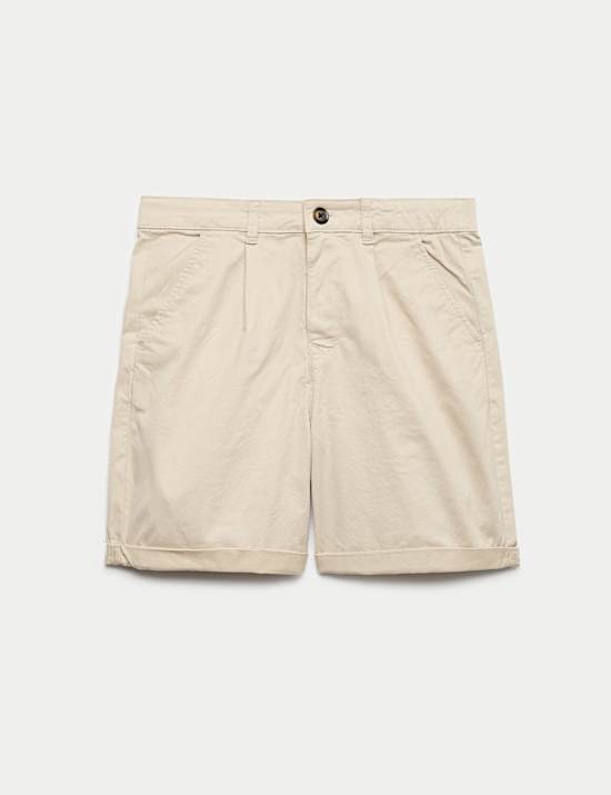Cotton Rich Pleated Chino Shorts (6-16 Yrs)