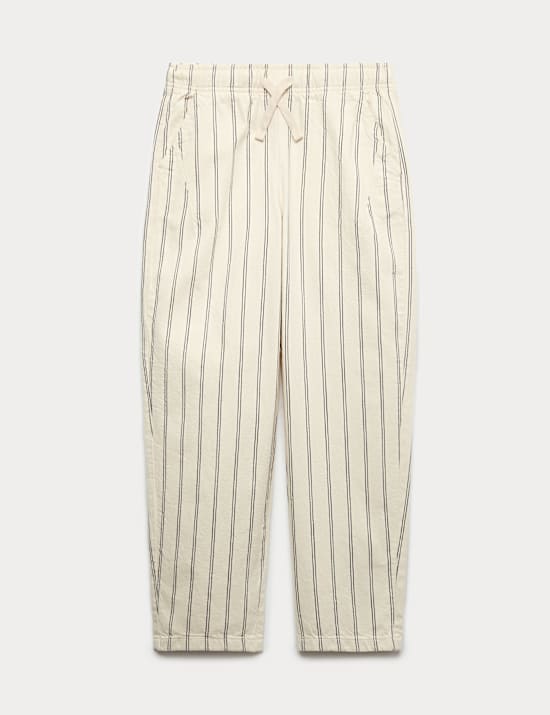Cotton Rich Striped Lightweight Trousers (6-16 Yrs)
