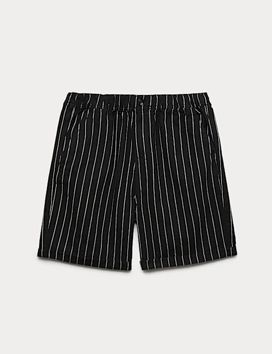 Pure Cotton Striped Shorts (6-16 Yrs)