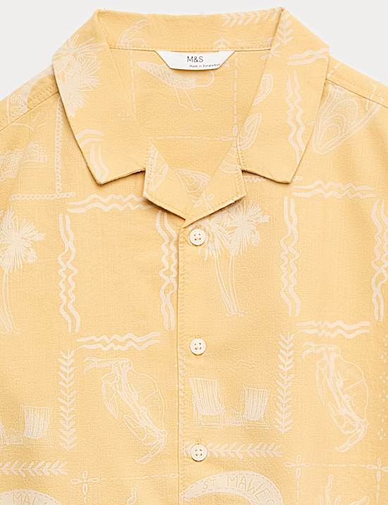 Chemise 100 % coton &agrave; imprim&eacute; (du 6 au 16 ans)