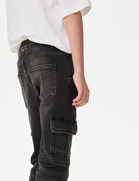 Relaxed Denim Cargo Jeans (6-16 Yrs)