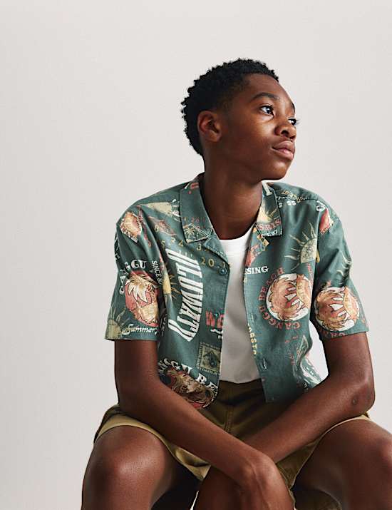 Pure Cotton Bali Print Shirt (6-16 Yrs)