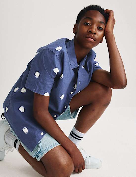 Pure Cotton Sun Print Shirt (6-16 Yrs)