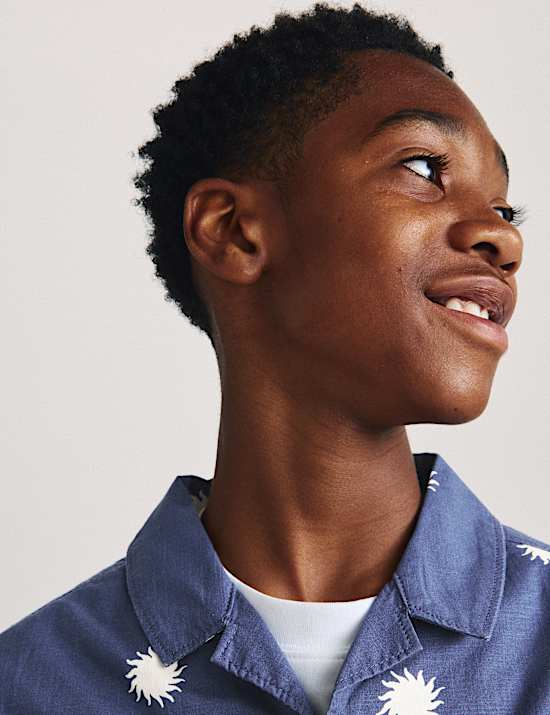 Pure Cotton Sun Print Shirt (6-16 Yrs)