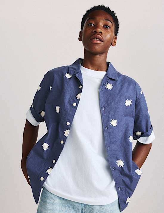 Pure Cotton Sun Print Shirt (6-16 Yrs)